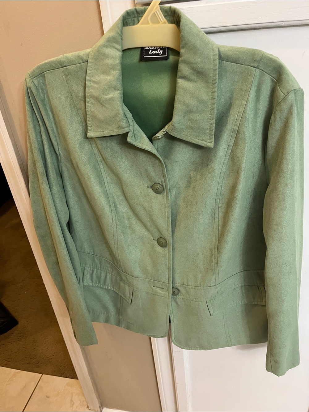 Southern Lady Mint Green Suede-Look Blazer no labels